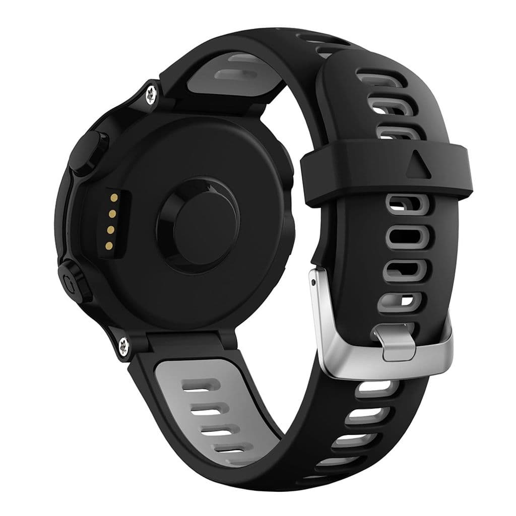 Garmin Forerunner 735XT/220/230/235/620/630 Klockarmband i silikon - Svart/Grå