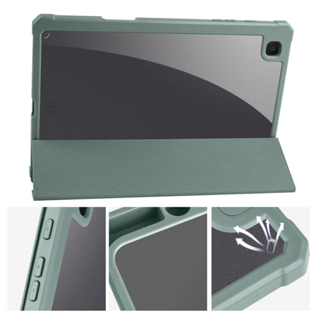 Samsung Galaxy Tab S6 Lite etc.Autoväckning/sömn Fodral - Midnight Green