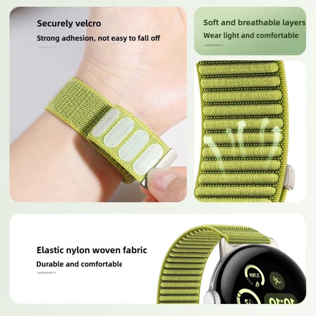 Google Pixel Watch 4 41 mm etc. Klockarmband i Nylon - Beige - Bild 4