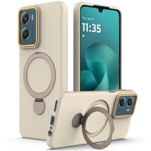 Motorola Moto G06 Power 4G/G06 4G MagSafe Skal med roterande ringställ - Aprikos