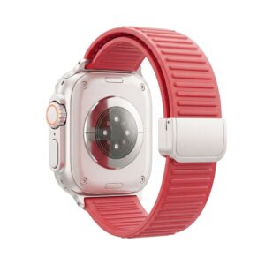 Apple Watch Silikon armband med magnetlås 49/46/44/42mm - Röd