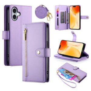 iPhone 17 plånboksfodral med bärrem – lila