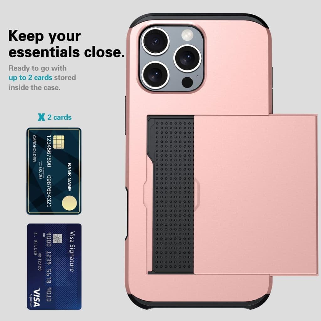 iPhone 16 Pro Skal med kortplats - Roséguld - Bild 3