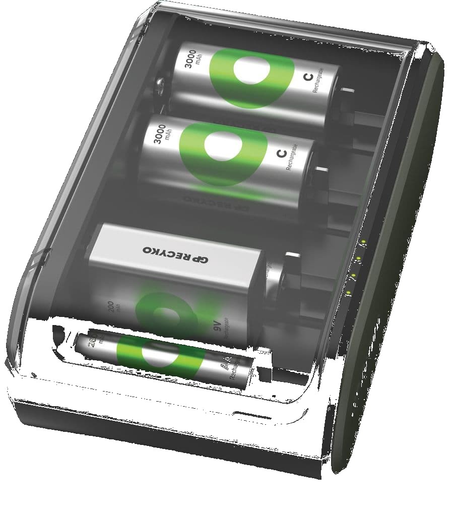 Batteriladdare universal GP. För AA / AAA / 9V / C / D (USB)