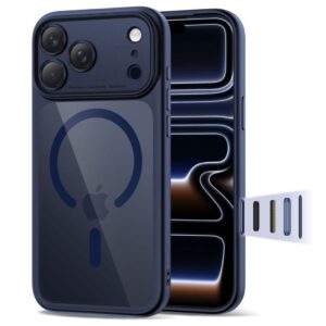Tech-Protect Magpeak Magsafe CC Skal till iPhone 17 Pro - Transparent/Marinblå