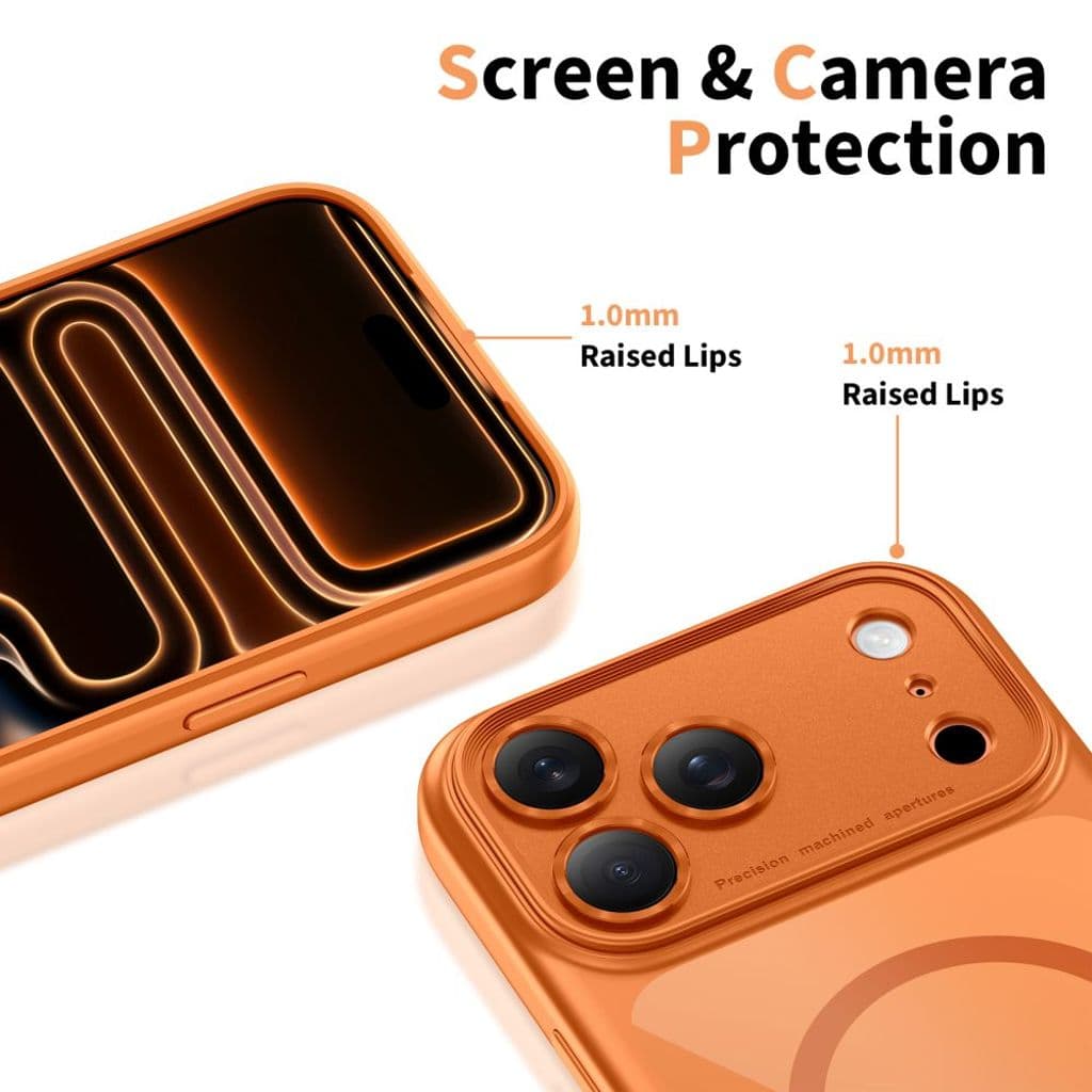 Tech-Protect Magpeak Magsafe CC Skal till iPhone 17 Pro Max - Transparent/Orange - Bild 6