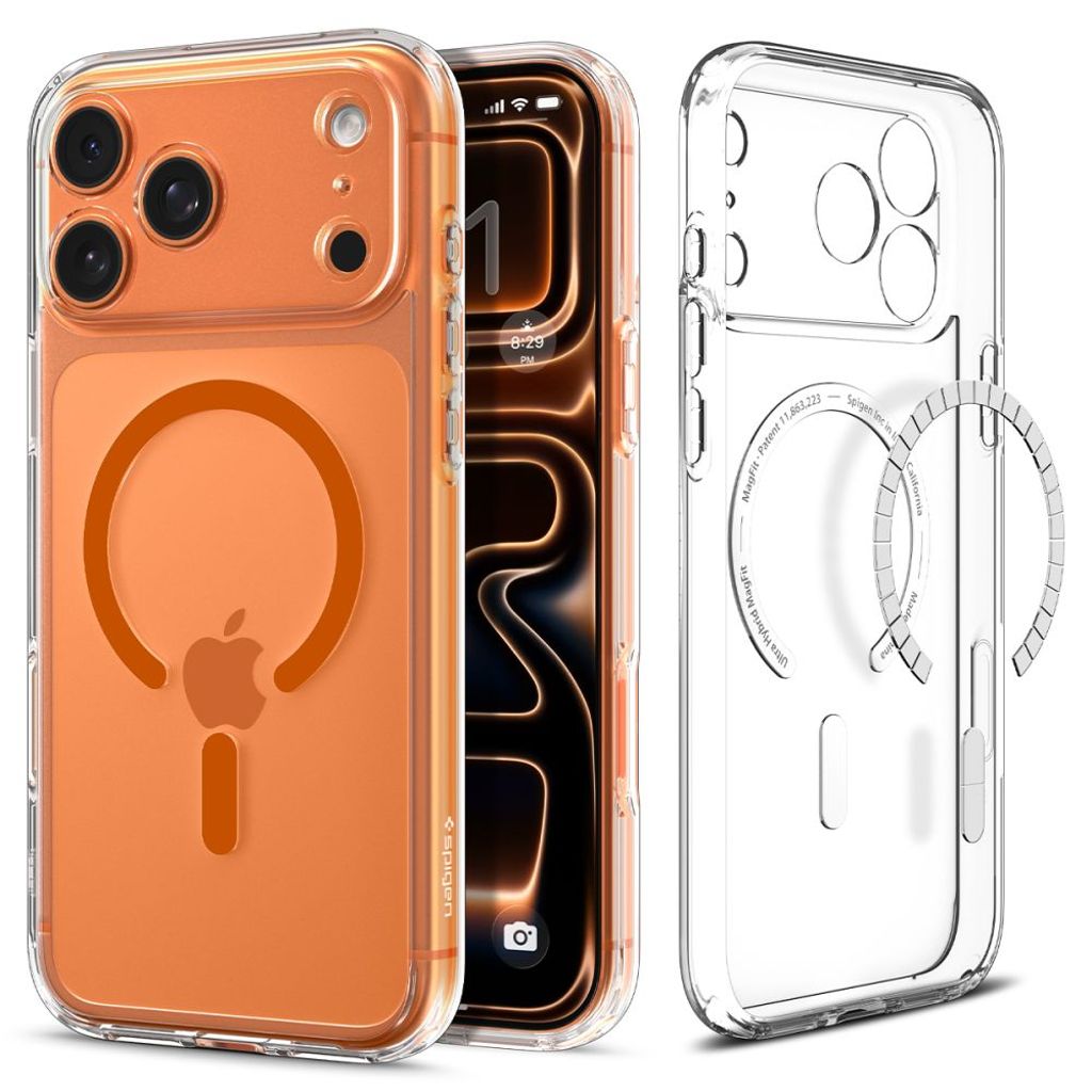 Spigen Ultra Hybrid MagFit Skal till iPhone 18 Pro - Transparent/Orange