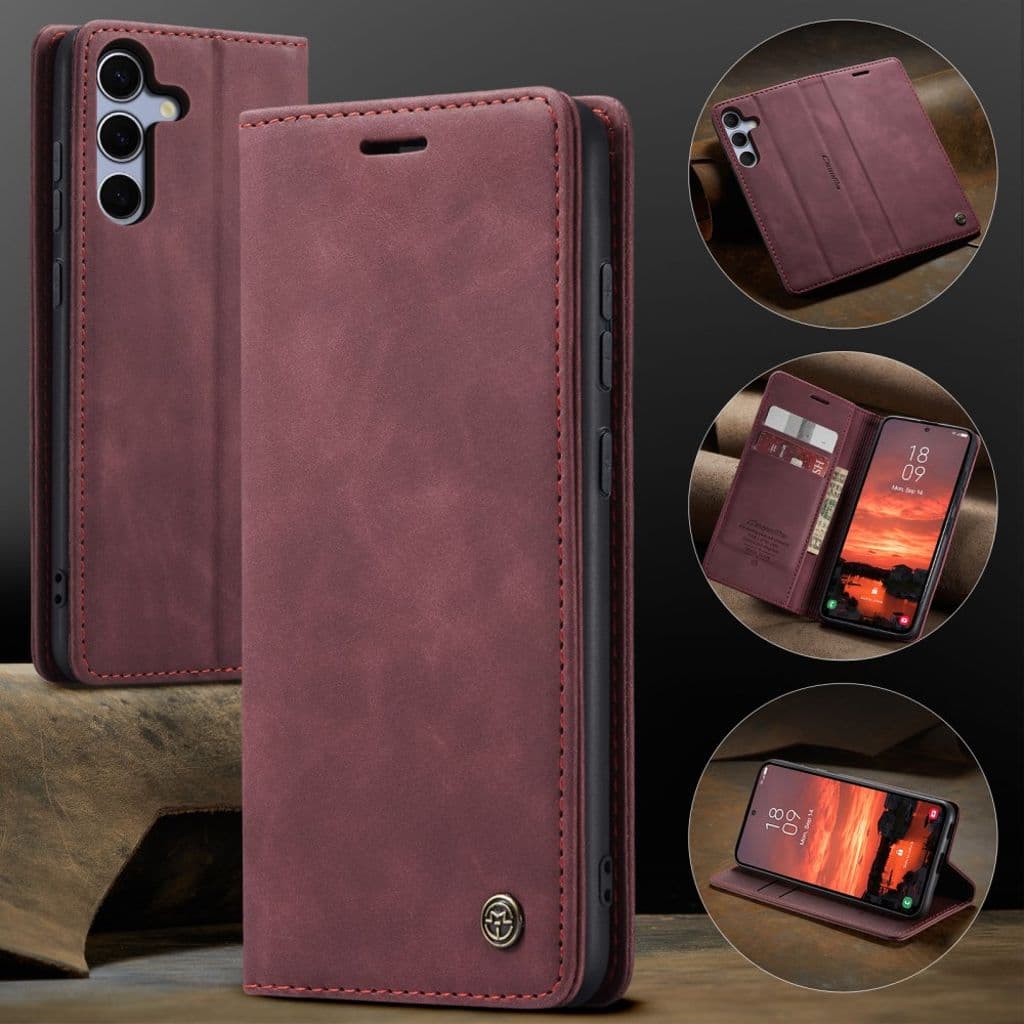 CASEME Samsung Galaxy S25 FE Plånboksfodral med Kortfack - Röd - Bild 7