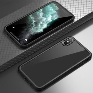 iPhone XS Skal med skärmskydd - Svart