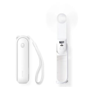 Jisulife Life8 Plus Bärbar USB-fläkt med powerbank och ficklampa 4500mAh - Vit