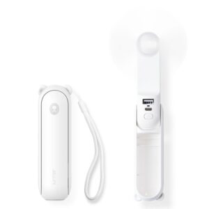 Jisulife Life8 bärbar USB-fläkt med powerbank 2000mAh - Vit