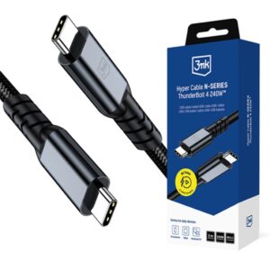 Hurtel Hyper Cable N-Series USB-C/USB-C Thunderbolt 4 2m 240W - Svart