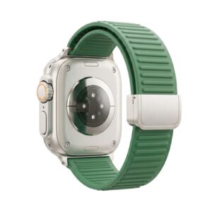 Apple Watch 42/41/40/38mm Silikonarmband med magnetlås - Grön
