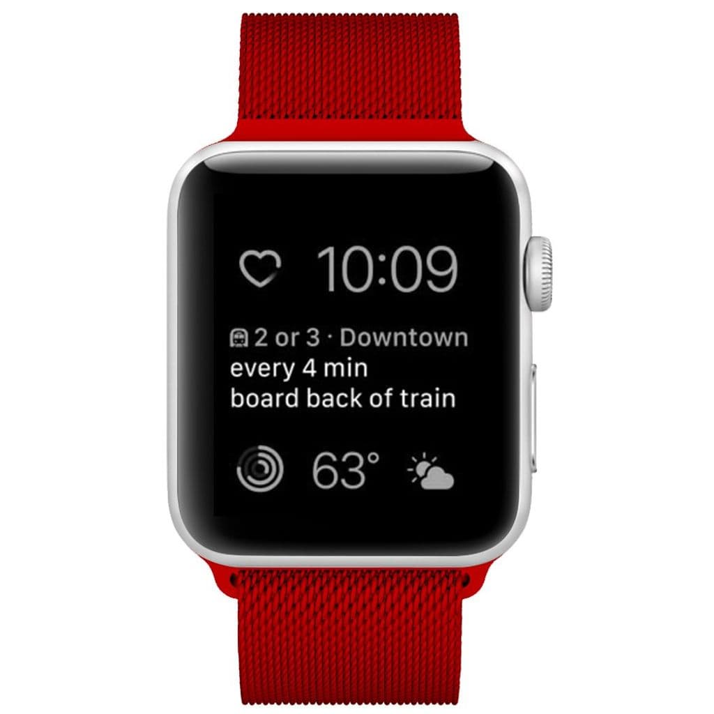JLT Apple Watch 38/40/41/42mm Milanese Klockarmband - Röd