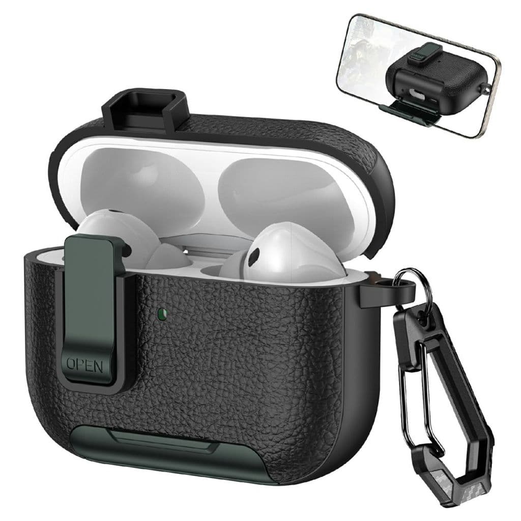 Apple AirPods Pro 3 Skal med stativ - svart / mörkgrön