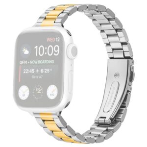 Apple Watch 42/41/40/38mm Armband i rostfritt stål - Silver/Guld