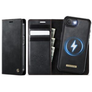 CASEME iPhone 16e Plånboksfodral RFID-blockerande MagSafe-kompatibel – Svart