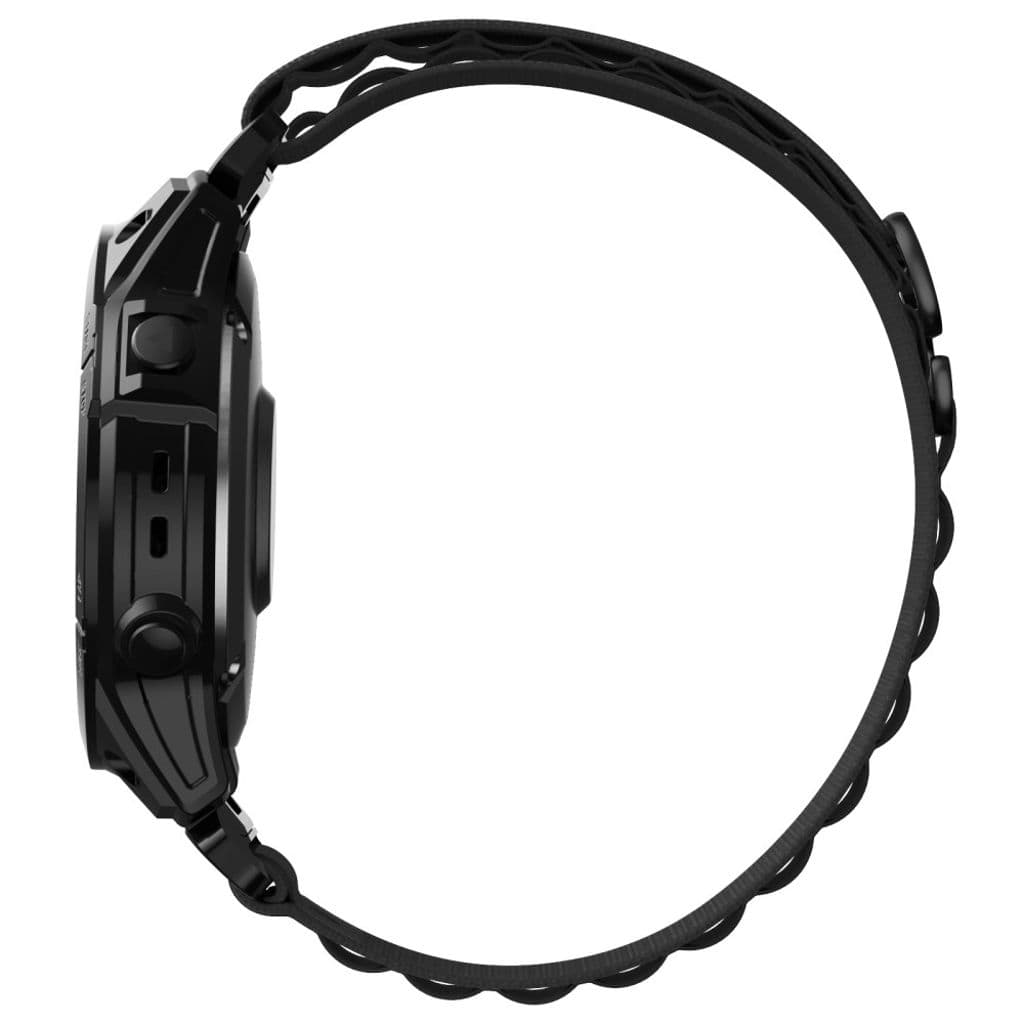 Garmin Fenix 8/7X/Descent MK2/MK2i, etc. Klockarmband i nylon - Svart - Bild 4