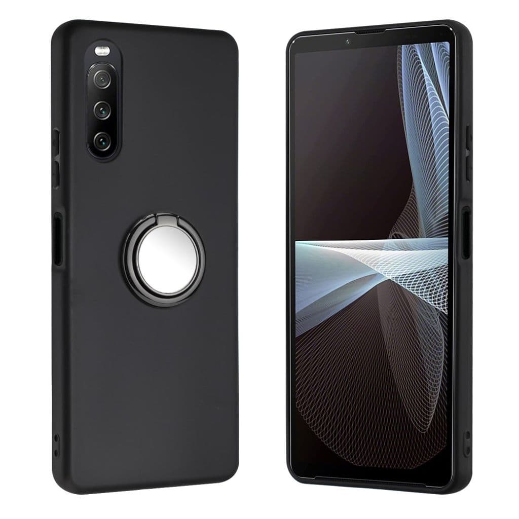 Sony Xperia 10 VI TPU Skal med magnetisk ring - Svart