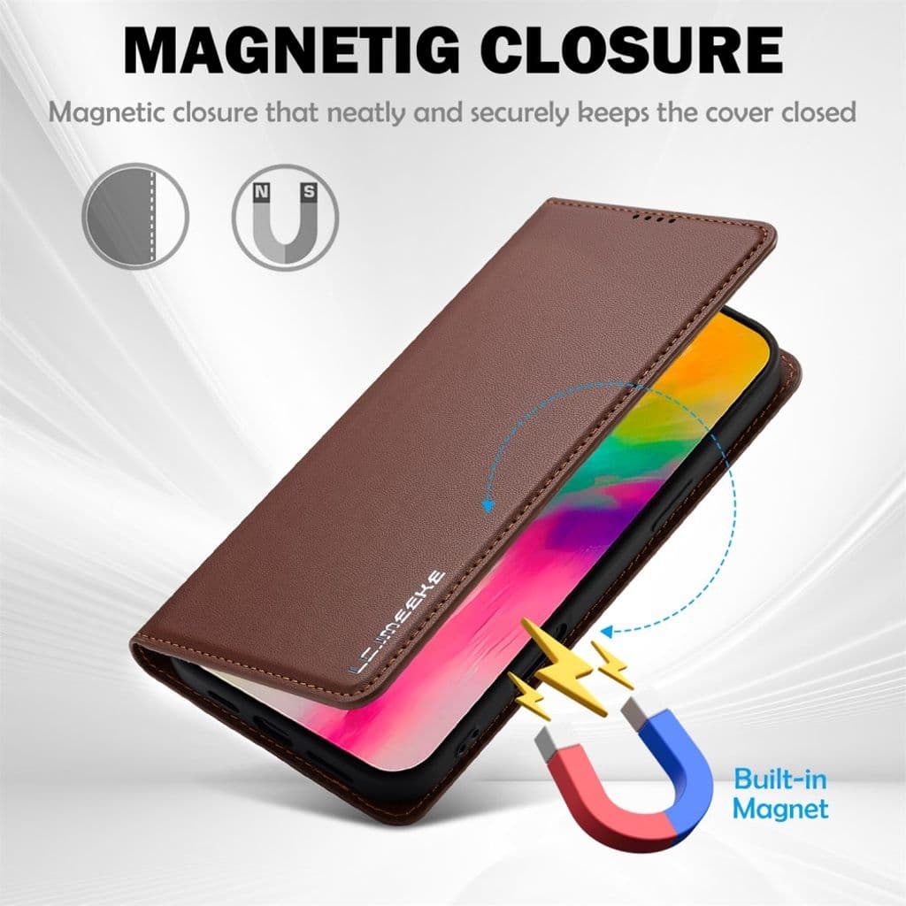 LC.IMEEKE iPhone 17 Plånboksfodral - Brun - Bild 10
