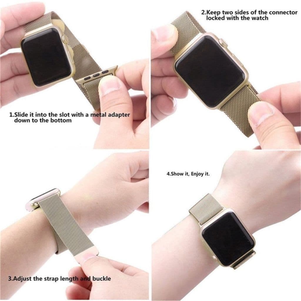 JLT Apple Watch 38/40/41/42mm Milanese Klockarmband - Roséguld - Bild 7