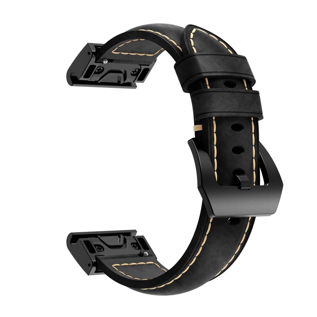 Garmin Fenix 5X Armband i äkta läder - Svart