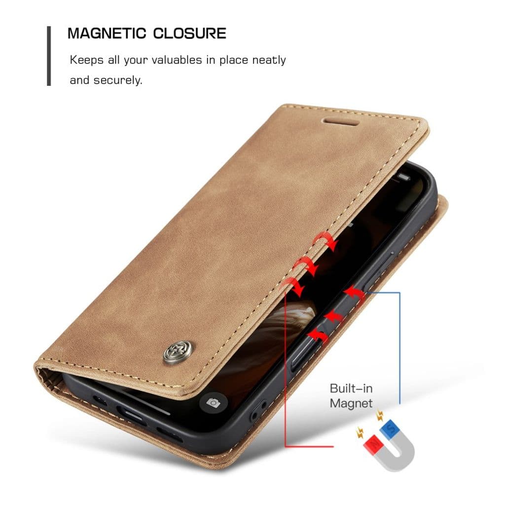 CASEME iPhone 17 Plånboksfodral med Kortfack - Brun - Bild 9