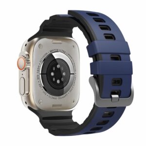 Apple Watch 49/46/44/42mm Tvåfärgat Silikonarmband - Blå/Svart