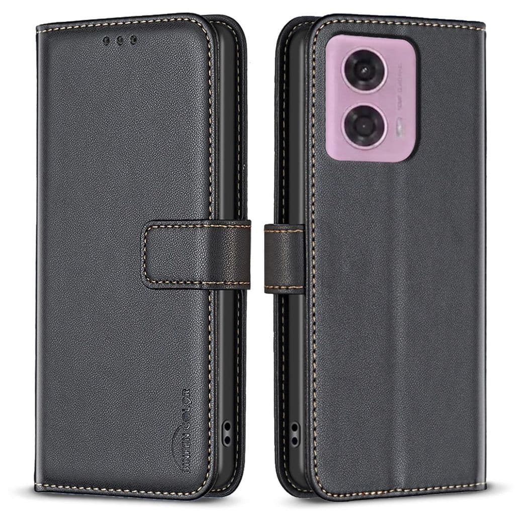 BINFEN COLOR Motorola Moto E14 / G04 / G04s / G24 4G Plånboksfodral - Svart