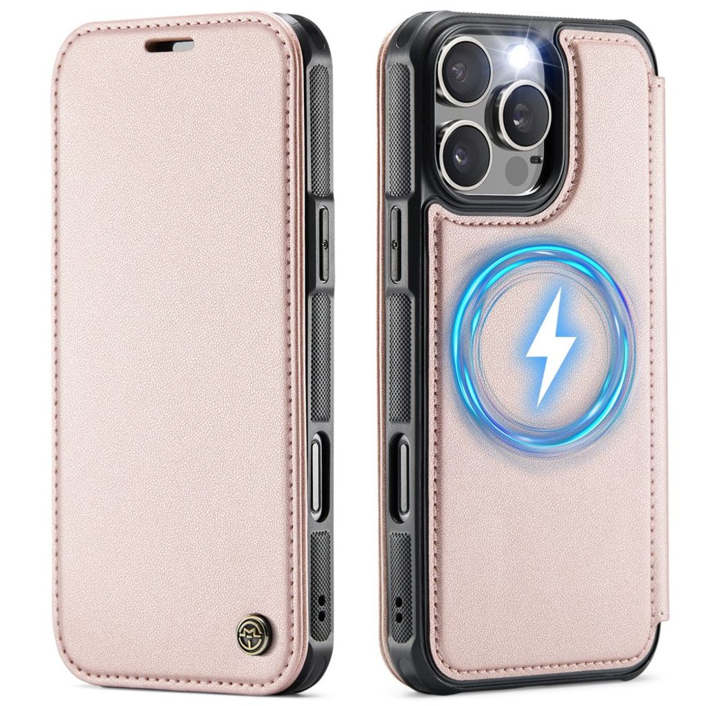 CASEME 053 MagSafe Plånboksfodral med RFID-skydd till iPhone 15 Pro Max - Ljusrosa
