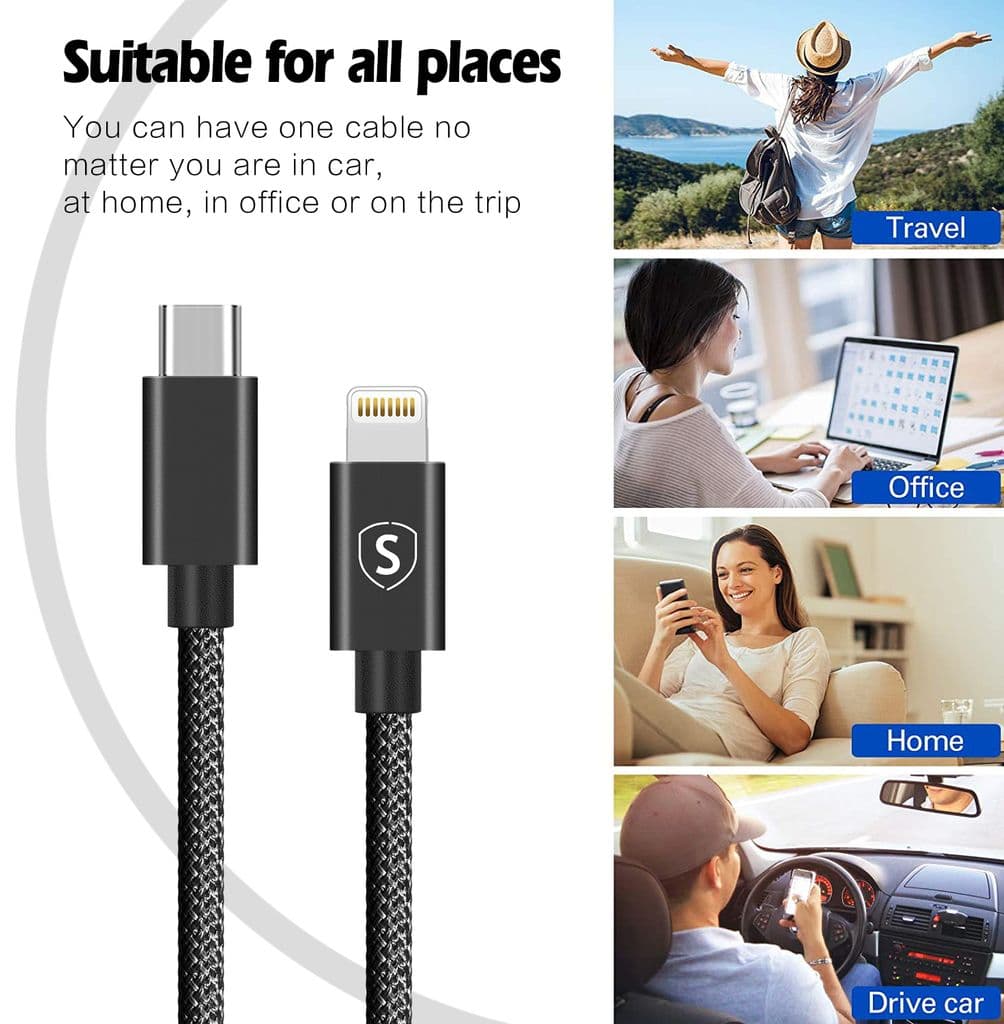 SiGN USB-C till Lightning Kabel 20W, 0.25m - Svart - Bild 5