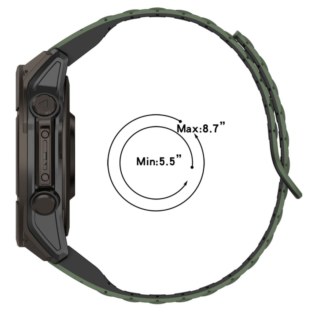 Garmin Fenix 8 43mm Kockarmband i silikon tvåfärgat - Svart / Grön - Bild 5