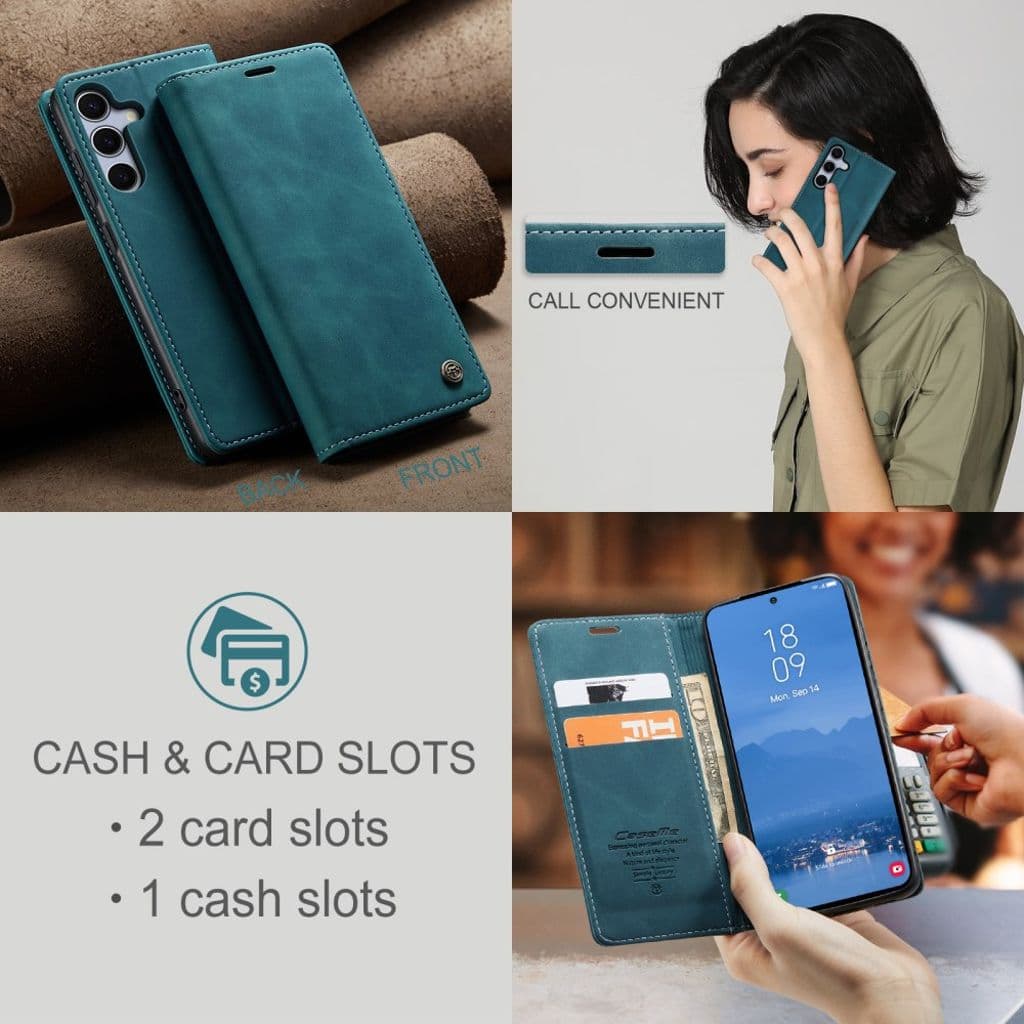 CASEME Samsung Galaxy S25 FE Plånboksfodral med Kortfack - Blå - Bild 8