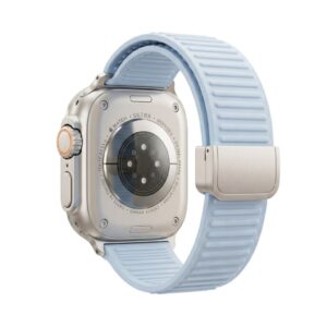 Apple Watch Silikon armband med magnetlås 49/46/44/42mm - Ljusblå