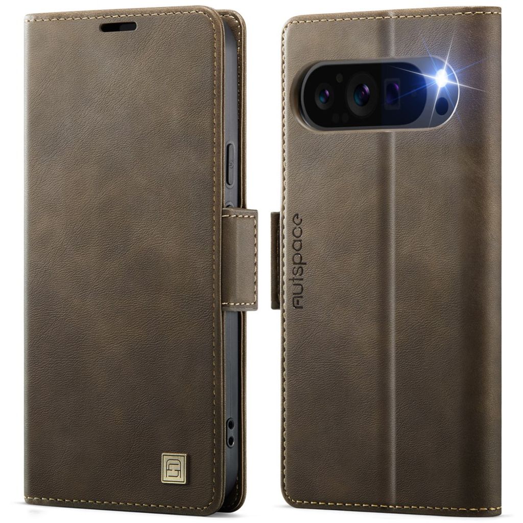 AUTSPACEA11 Google Pixel 11 Pro XL Plånboksfodral RFID - Brun