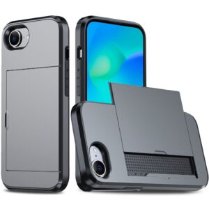 iPhone 17e/16e Skal med korthållare - Silver