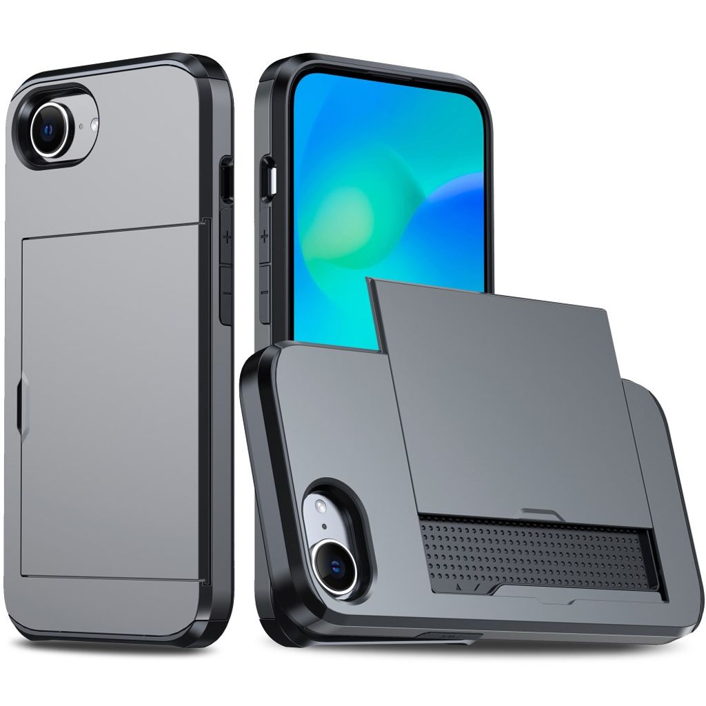 iPhone 17e/16e Skal med korthållare - Silver
