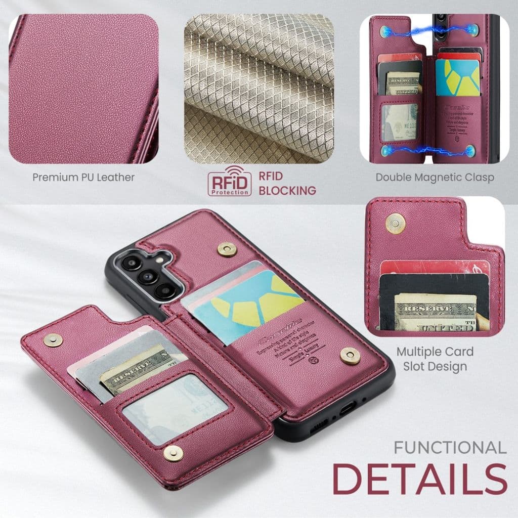 CASEME Samsung Galaxy A36 5G Skal med RFID-blockering - Röd - Bild 10