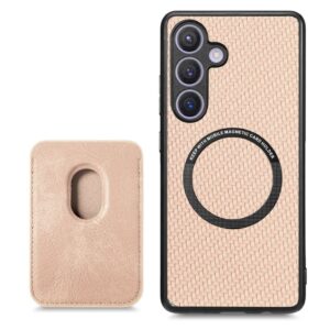 Samsung Galaxy S24 Magnetkorthållare Skal - Khaki