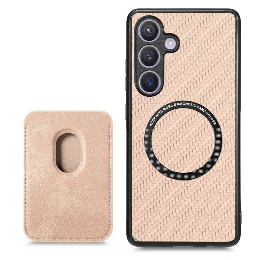 Samsung Galaxy S24 Magnetkorthållare Skal - Khaki