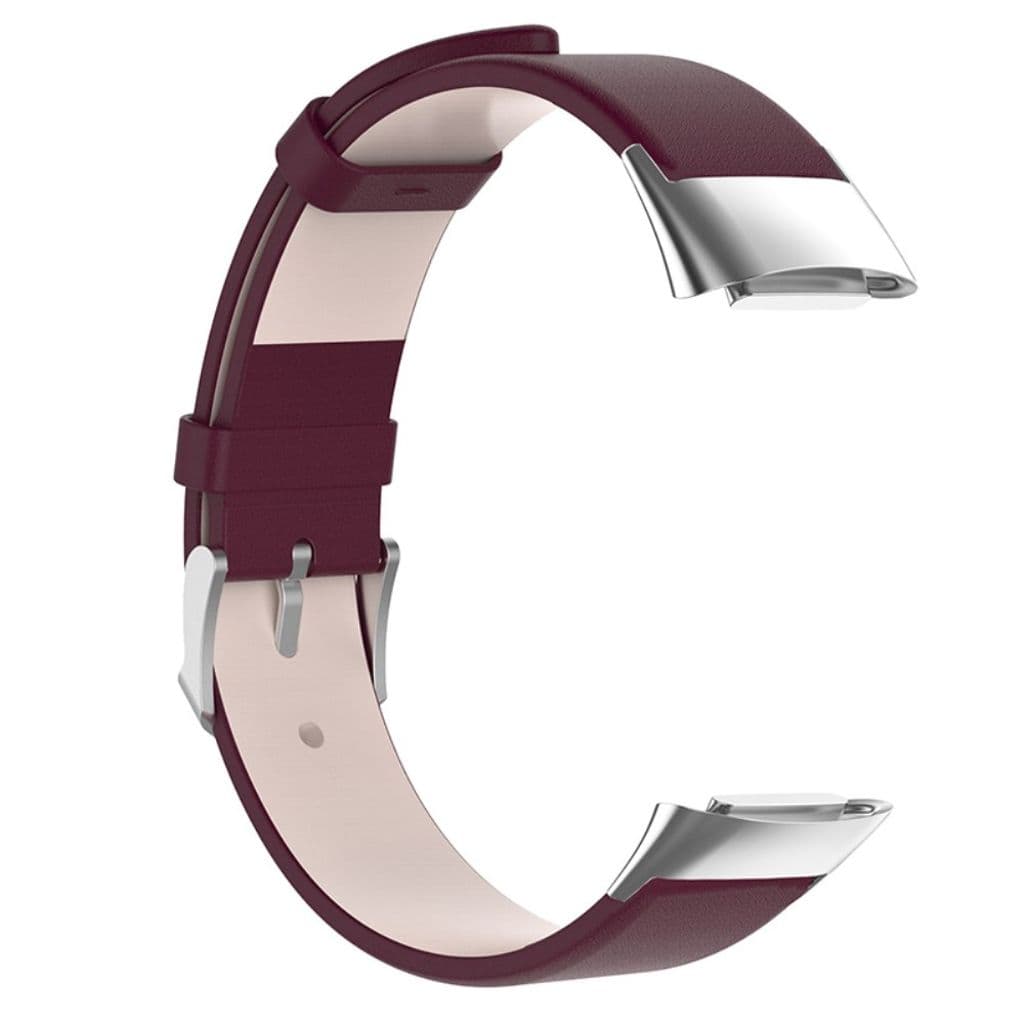 Fitbit Charge 6/5 Klockarmband i läder - Röd - Bild 3