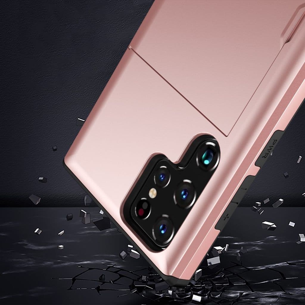 Samsung Galaxy S23 Ultra Skal med glidkortshållare - Svart