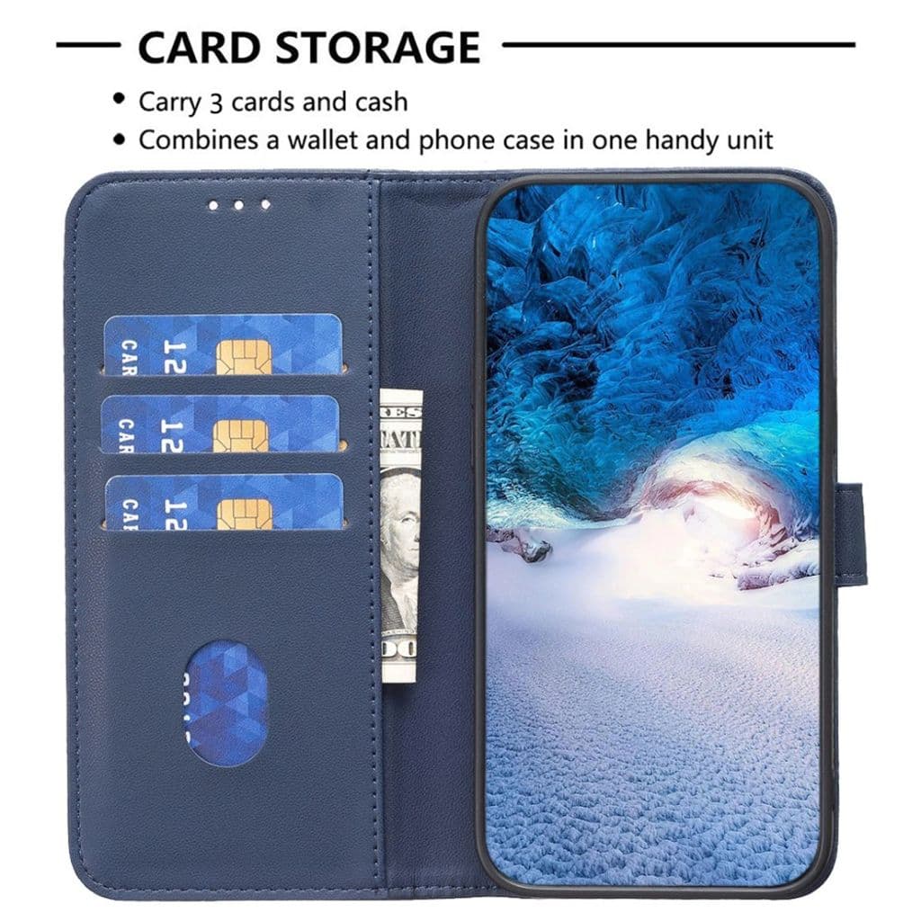 BINFEN COLOR BF17 Galaxy A55 5G Flip Fodral i PU Läder – Blå