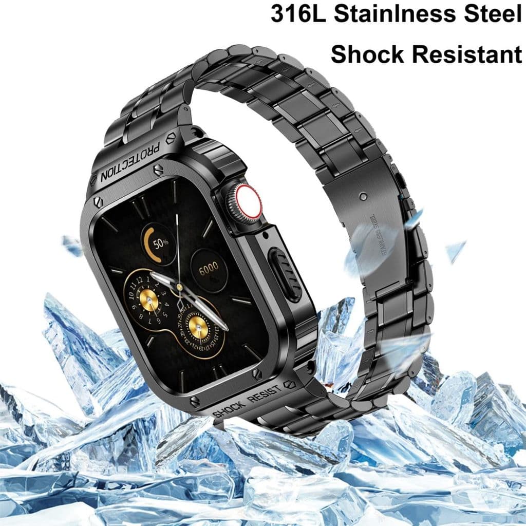 Apple Watch Ultra 49mm Klockarmband med Skal - Svart