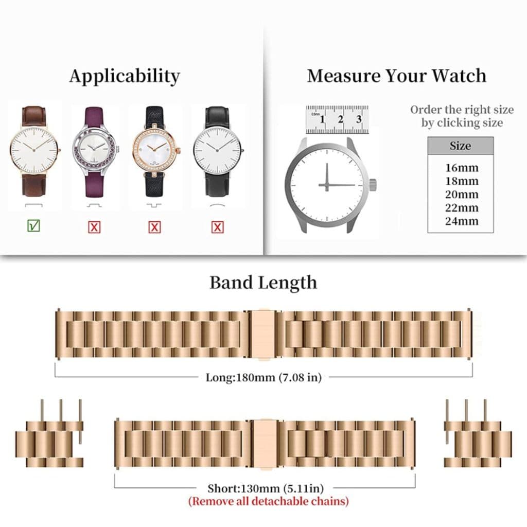 JLT Samsung Galaxy Watch 4/4 Classic Klockarmband i rostfritt stål - Roséguld - Bild 5