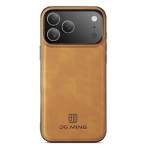 DG.MING Skal i PU-läder till iPhone 18 Pro Max/17 Pro Max - Ljusbrun