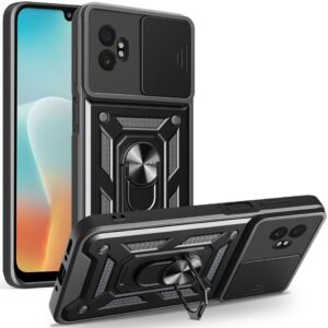 Samsung Galaxy XCover7 Pro skal med ringhållare och stativ – Svart