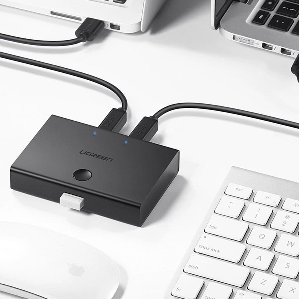 UGREEN USB 2.0 Switch USB-A till 2x USB-B - Svart - Bild 3