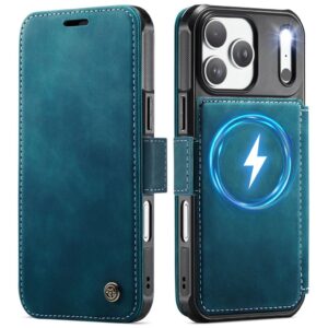CASEME MagSafe Plånboksfodral med RFID-skydd till iPhone 18 Pro/17 Pro - Blå