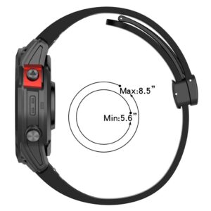 Garmin Fenix 7X/6X/6X Pro etc. Klockarmband i silikon med magnetlås - Svart